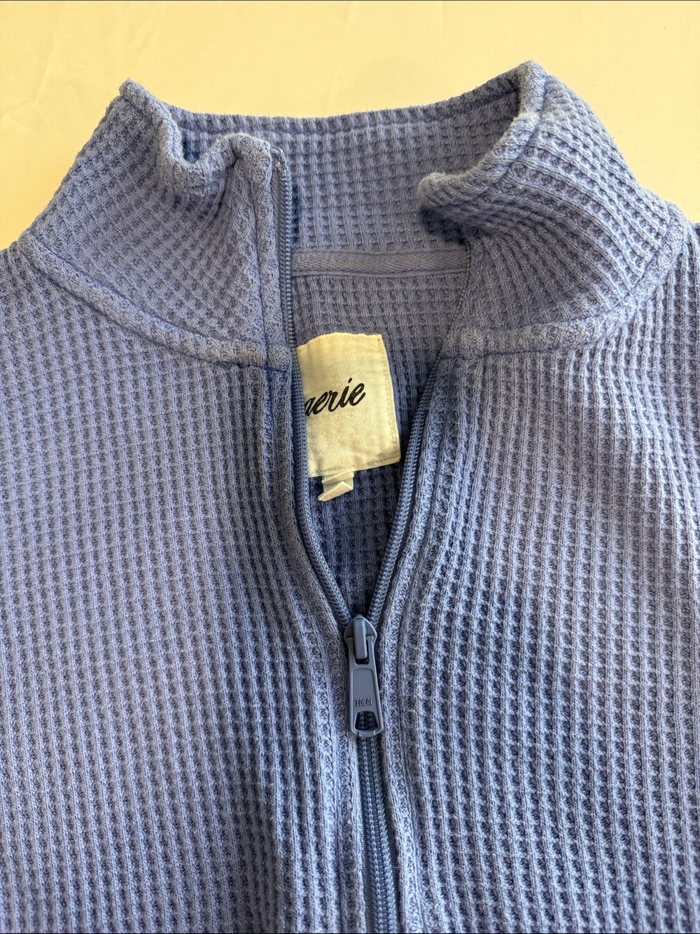aerie Waffle-Knit Half-Zip Pullover in Periwinkle Blue - Picture 5 of 9